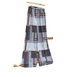 70's Hippie, Disco, Boho Bell bottom Checker Pants, Small